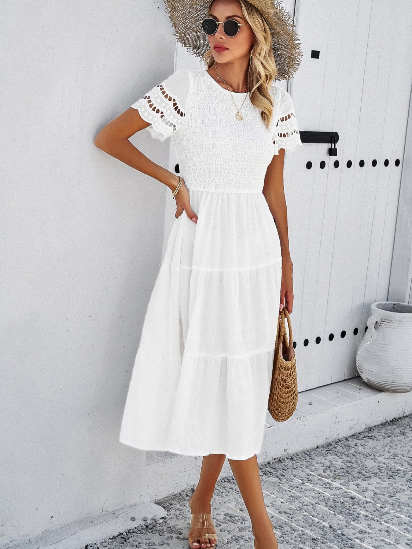 Galocmo 2024 Elegant Tiered Midi Dress