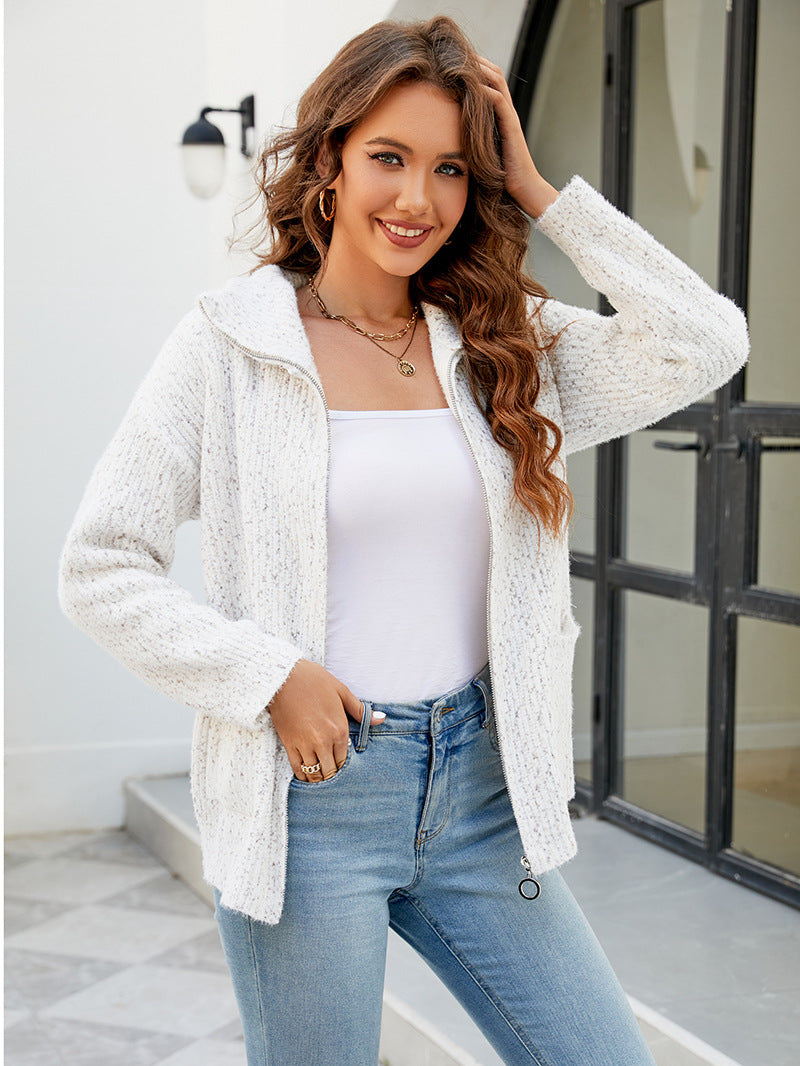 Elegant Textured Open Front Coat