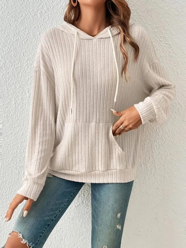Cream Knit Pit Stripe Hoodie
