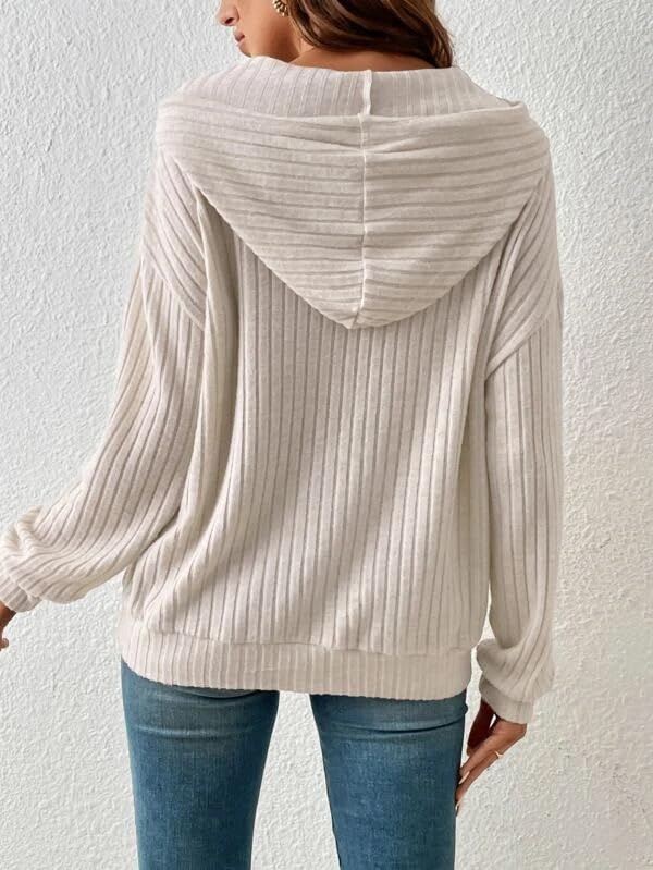 Cream Knit Pit Stripe Hoodie