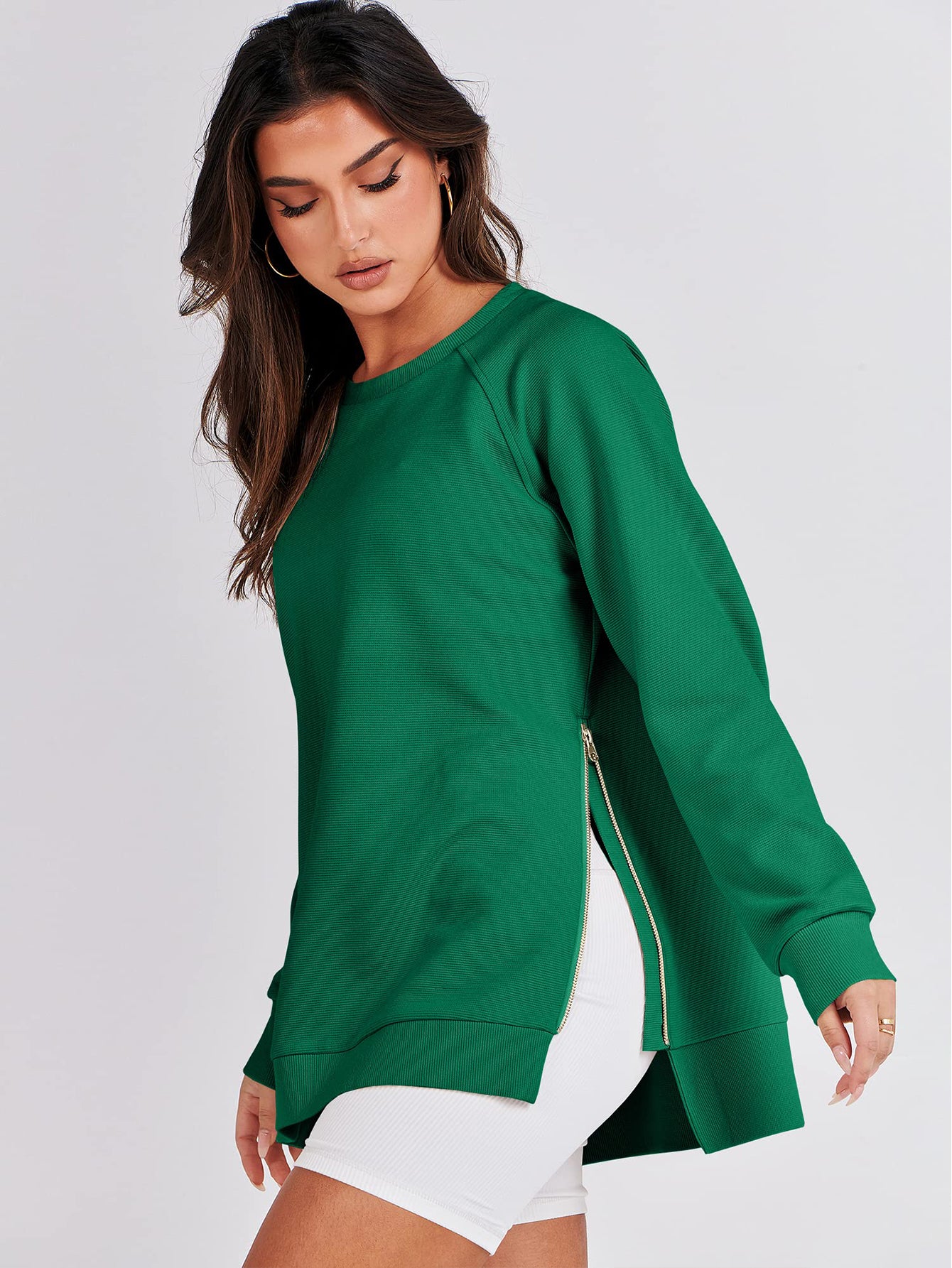 Side Zipper Casual Sweatshirt