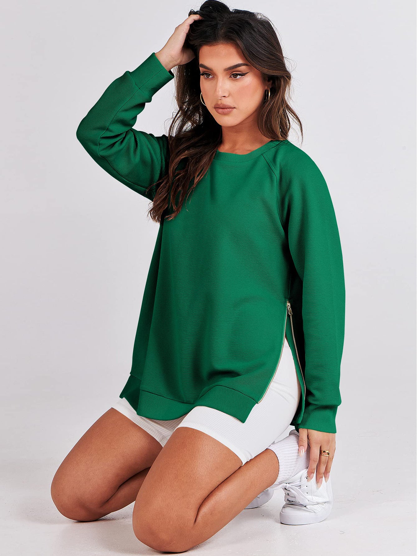 Side Zipper Casual Sweatshirt