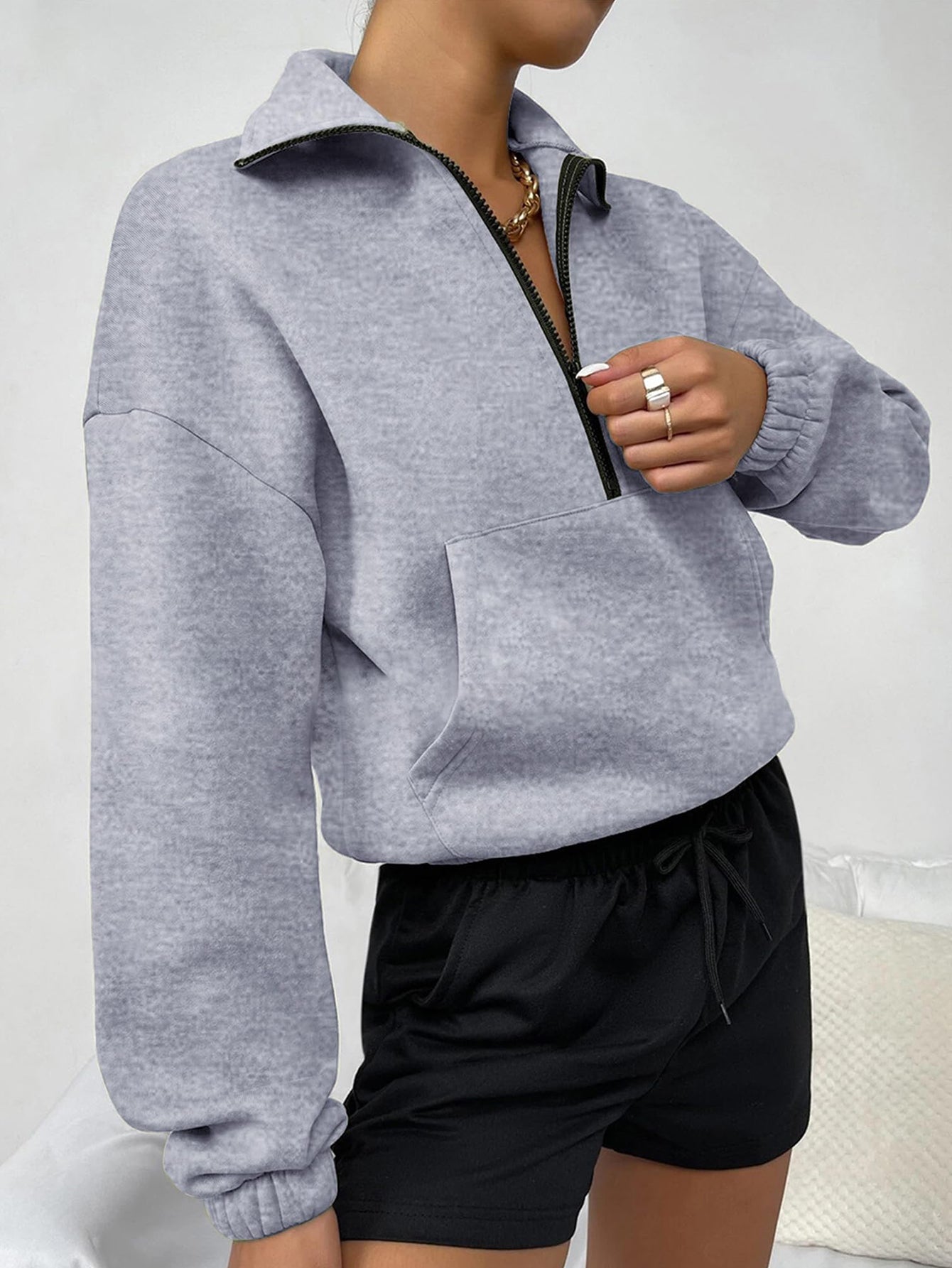 Half-zip casual sports jacket