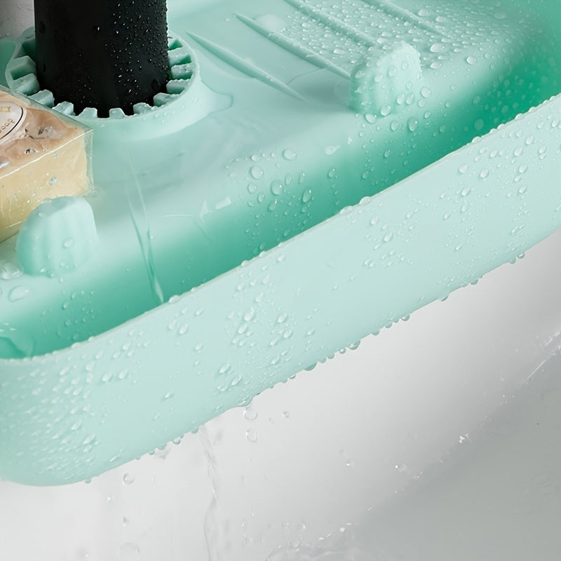 1pc Splash Guard For Sink Faucet; 10.63\"x5.51\"; Faucet Drain Rack; Super Absorbent Fast Drying Mat Sink Gadgets; Drip Catcher For Kitchen; Drain Storage Rack For Kitchen Rag And Sponge Brush