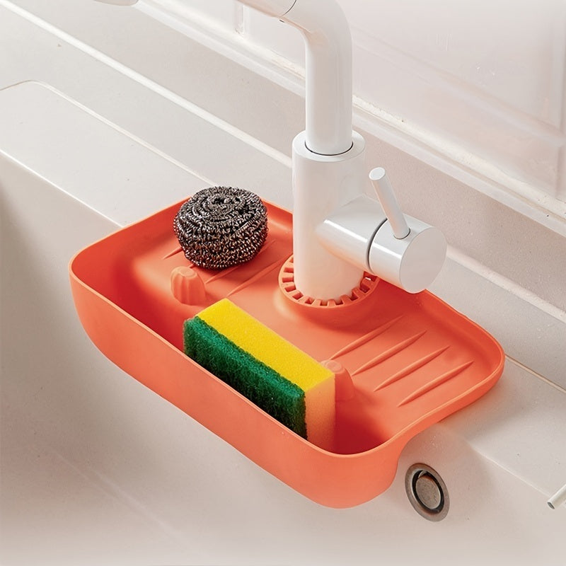 1pc Splash Guard For Sink Faucet; 10.63\"x5.51\"; Faucet Drain Rack; Super Absorbent Fast Drying Mat Sink Gadgets; Drip Catcher For Kitchen; Drain Storage Rack For Kitchen Rag And Sponge Brush