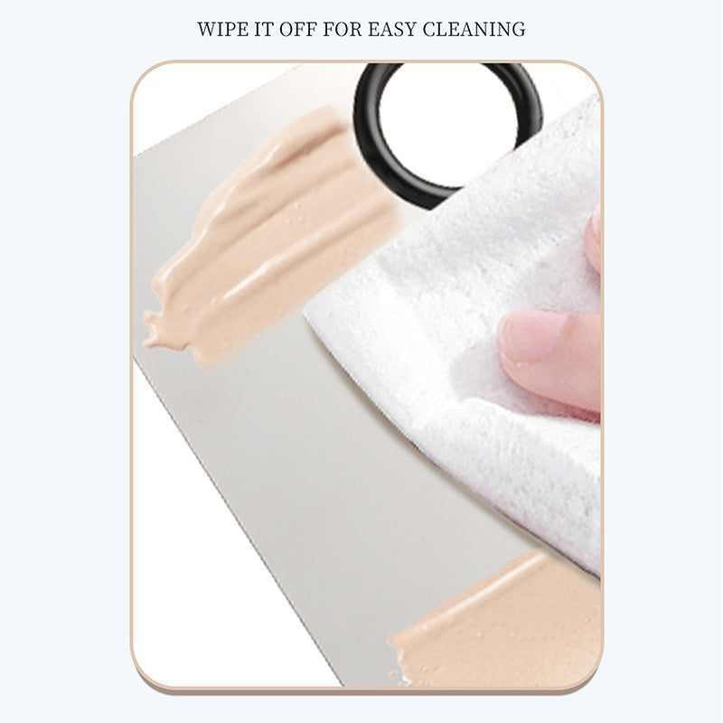 Stainless Steel Cosmetic Makeup Palette, Professional Cosmetic Mixing Makeup Palette Spatula Makeup Artist Tool, Beauty Salon Color Cream Mixing Palette With A Spatula Makeup Nail Art Palette