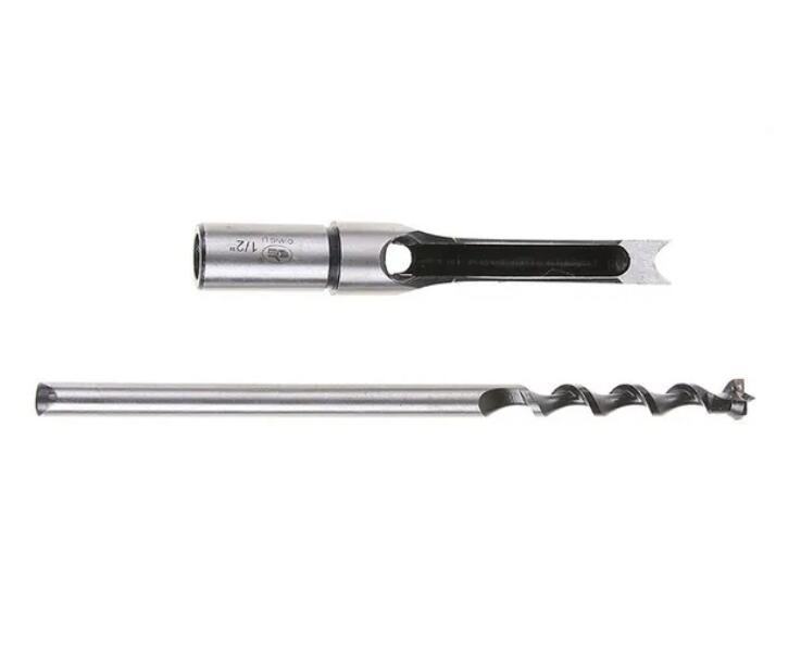 Square Hole Saw Auger Drill Bit Cut Mortising Chisel Woodworking Tool Set