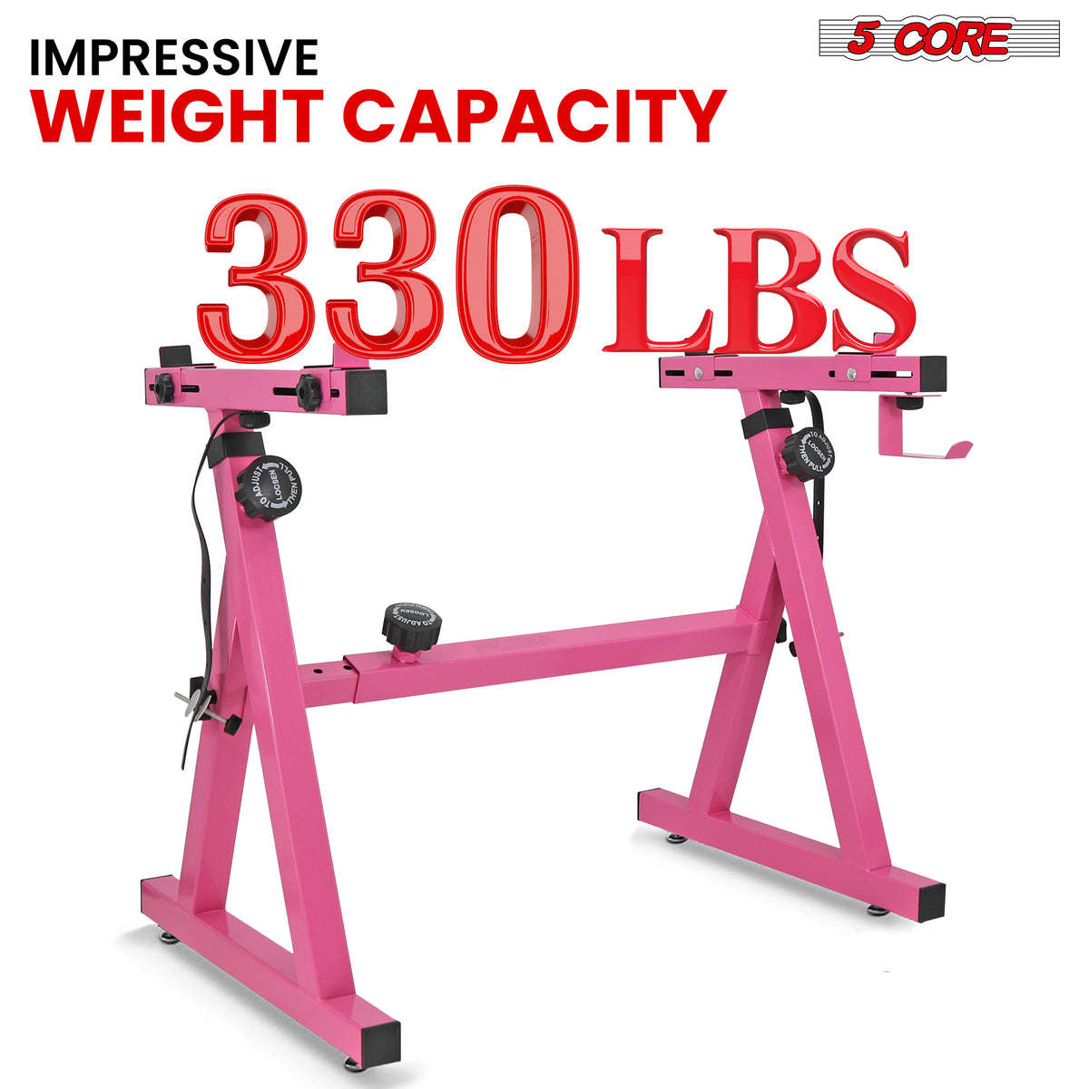 5 Core Keyboard Stand Z Style Height Width Adjustable Portable Heavy Duty Electric Piano Stands - PINK - KS Z1 BPNK HD