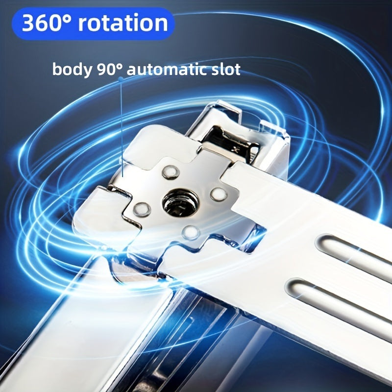 1 Piece 360° Rotatable Stapler, Black Non-slip Desktop Stapler, Can Bind 50 Staples, Bind 25 Sheets Of Paper, For Office, School Booklet Or Book Binding, Paper Binding