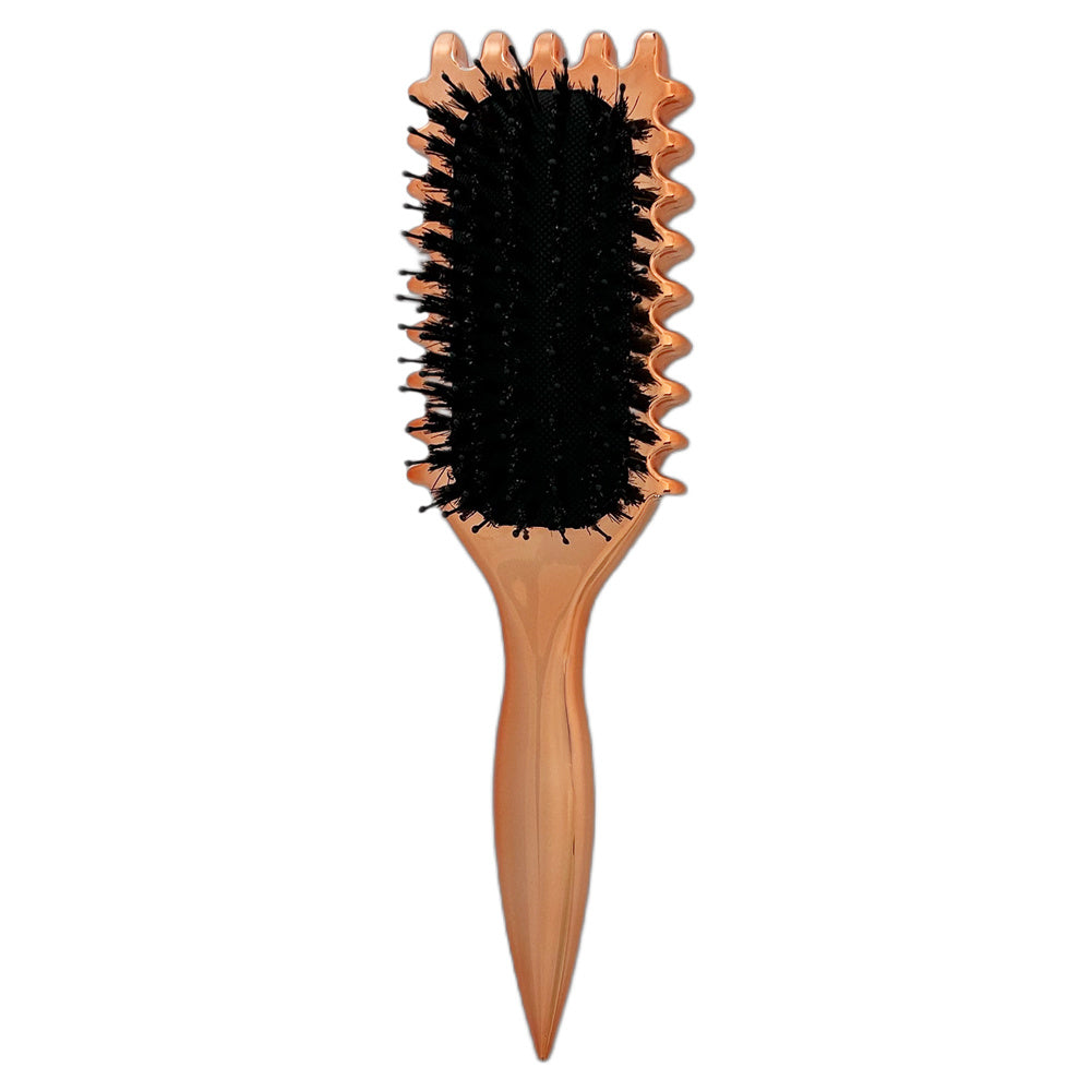 Gold Plated Curling Brush, Curl Defining Brush, Curl Brush For Curly Hair, For Combing And Shaping Men's And Women's Curls To Reduce Pulling And Curl Separation