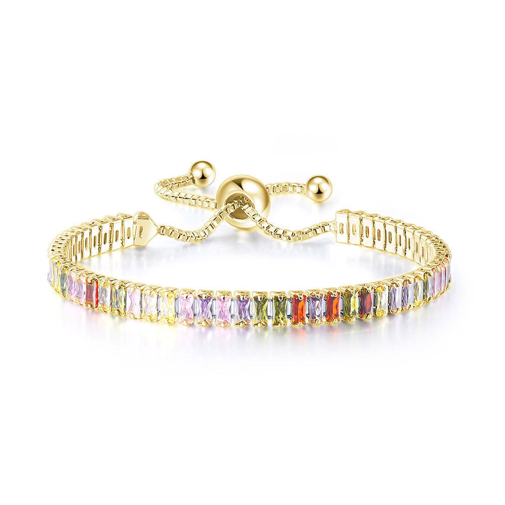 Colored Zircon Bracelet Women's Full Diamond Crystal Jewelry