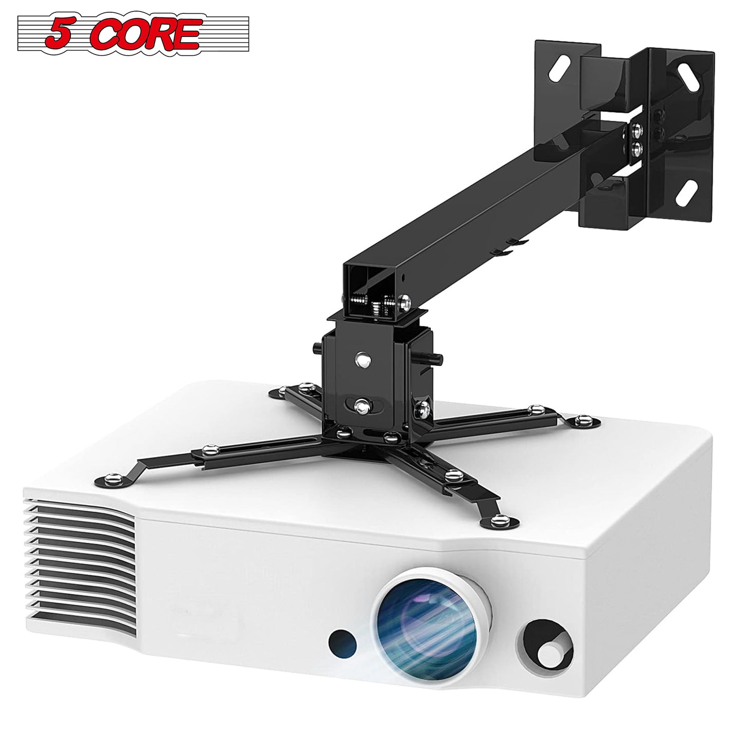 Projector Stabd HD Ceiling Mount Universal Black Extendable Bracket TILT Wall Mount Hanger Supports up to 40 lbs Mounting for Most Projectors Video - 5 Core PS 01 BLK