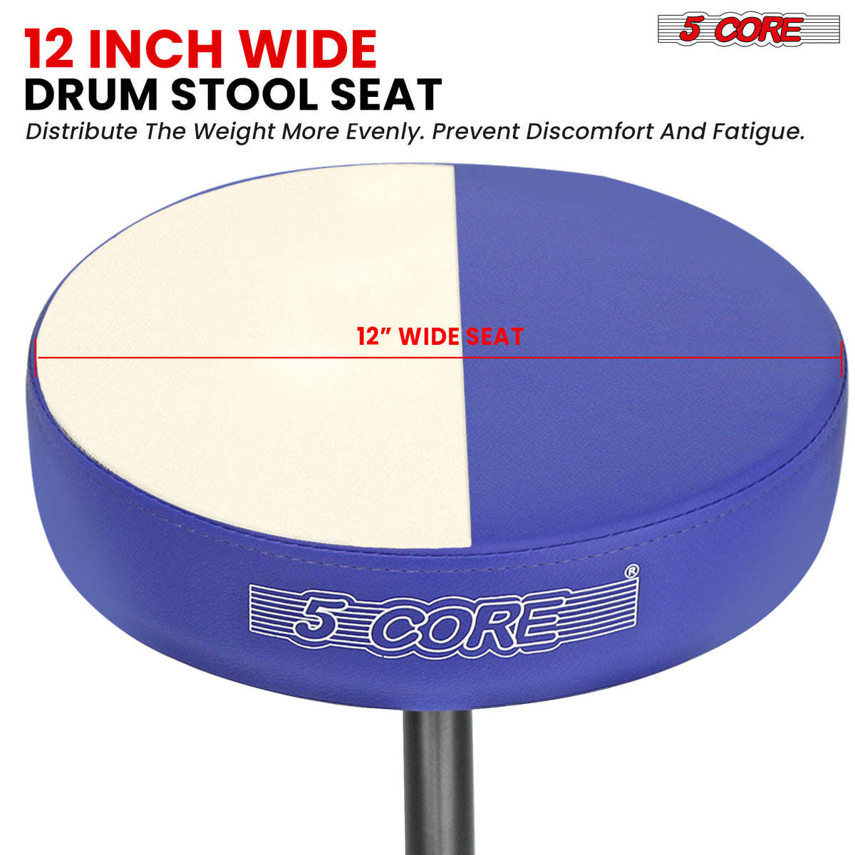 5Core Drum Throne Padded Guitar Stool Height Adjustable Drummer Seat Music Chair for Adults And Kids - DS 01