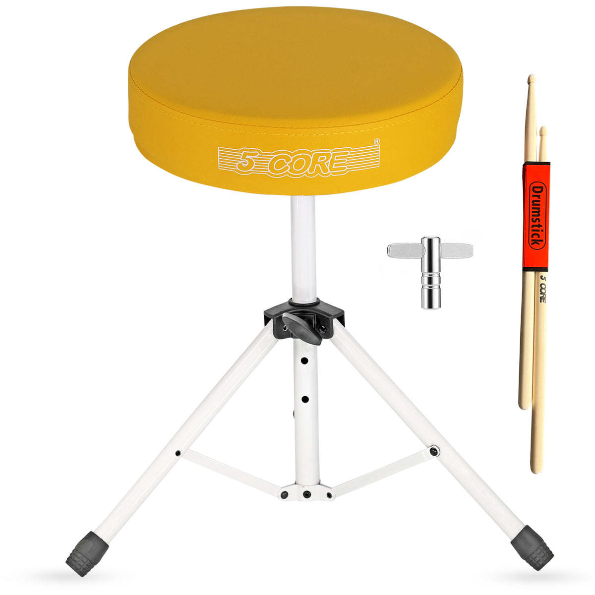 5Core Drum Throne Padded Guitar Stool Height Adjustable Drummer Seat Music Chair for Adults And Kids - DS 01