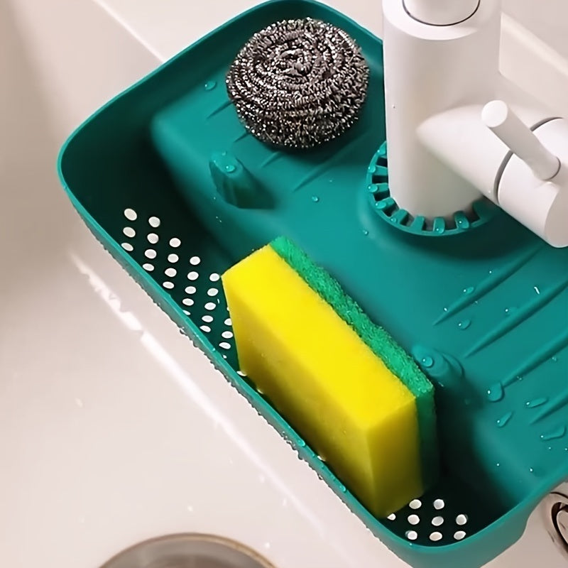 1pc Splash Guard For Sink Faucet; 10.63\"x5.51\"; Faucet Drain Rack; Super Absorbent Fast Drying Mat Sink Gadgets; Drip Catcher For Kitchen; Drain Storage Rack For Kitchen Rag And Sponge Brush