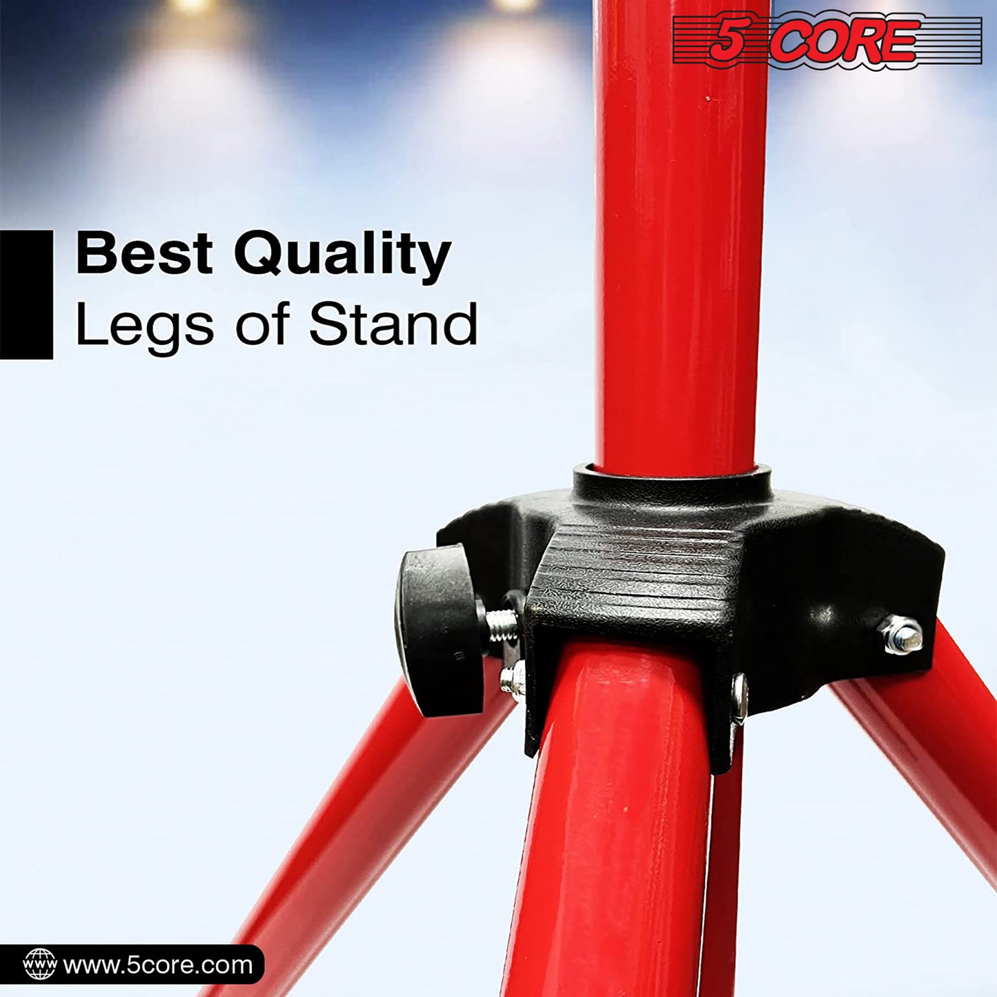 5 Core Speaker Stand Tripod Floor Tall Adjustable Up to 72 Inch DJ Studio Monitor Stands Pole Mount -- SS ECO 1PK WoB