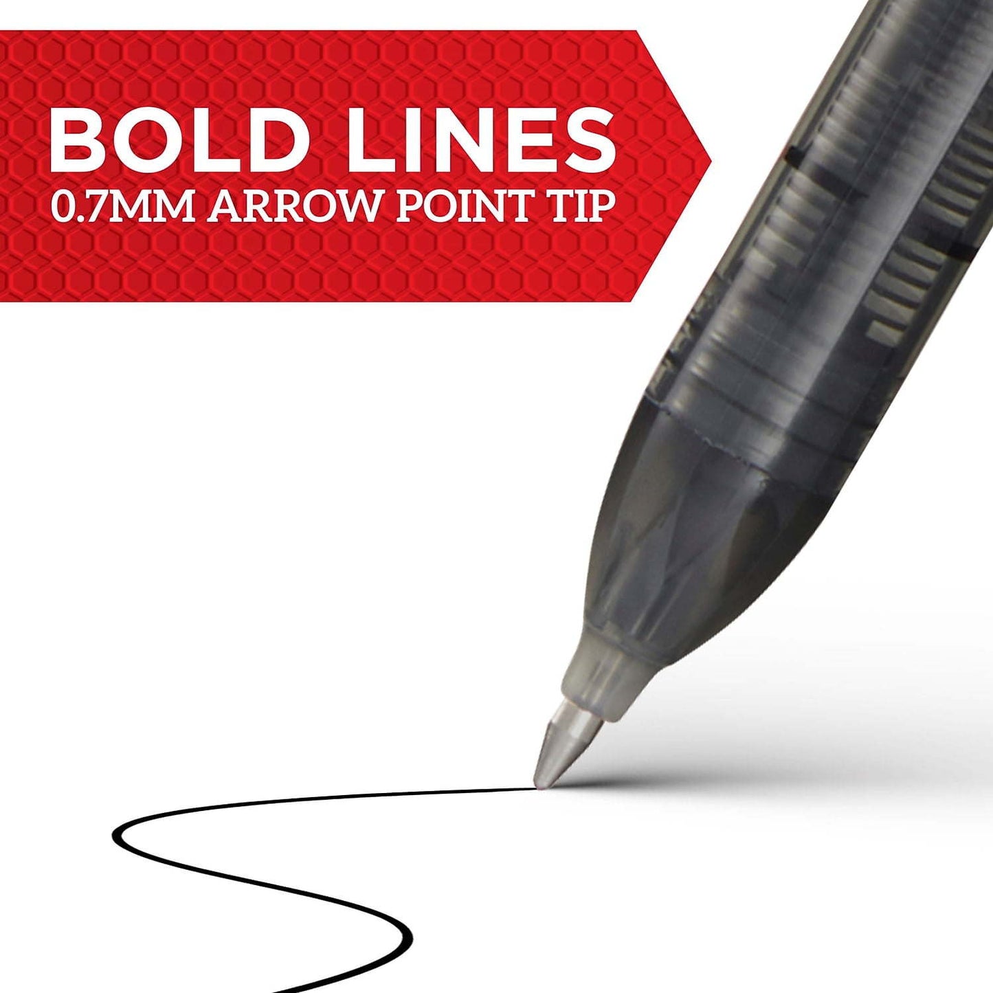 Sharpie Rollerball Pen, Arrow Point (0.7mm) Pen for Bold Lines, Blue Ink, 12 Count