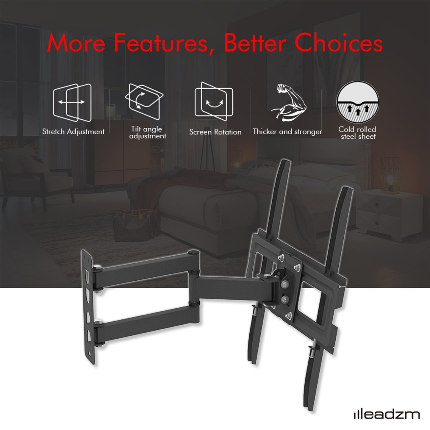 32-65" Single Pendulum Small Base TV Stand Tmxd-103 Bearing 35KG / VESE400*400 / Up And Down -10~ 10°