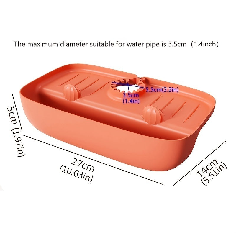 1pc Splash Guard For Sink Faucet; 10.63\"x5.51\"; Faucet Drain Rack; Super Absorbent Fast Drying Mat Sink Gadgets; Drip Catcher For Kitchen; Drain Storage Rack For Kitchen Rag And Sponge Brush