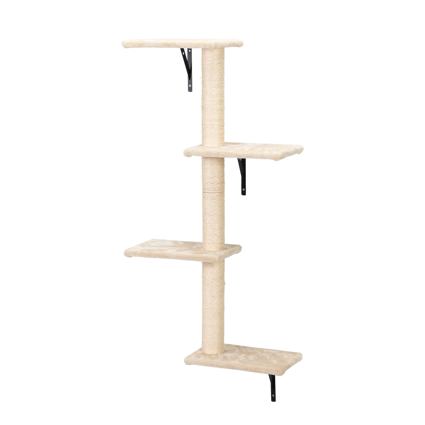 5 Pcs Wall Mounted Cat Climber Set; Floating Cat Shelves and Perches; Cat Activity Tree with Scratching Posts; Modern Cat Furniture