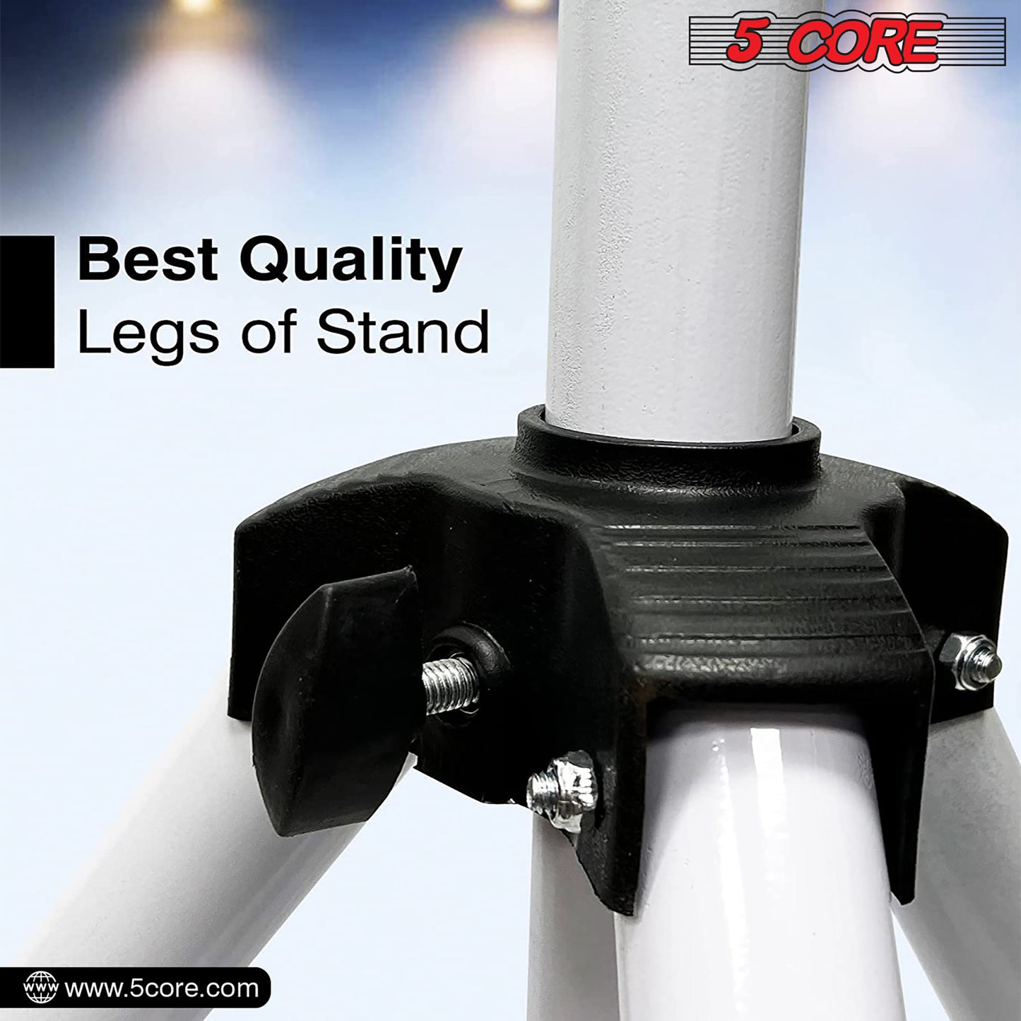 5 Core Speaker Stand Tripod Floor Tall Adjustable Up to 72 Inch DJ Studio Monitor Stands Pole Mount -- SS ECO 1PK WoB