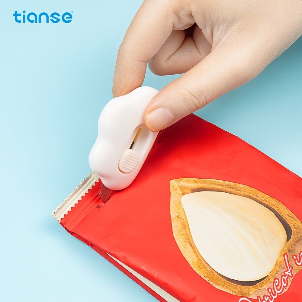 1pc TIANSE Mini Retractable Cloud Shaped Utility Knife Art Knife With Alloy Steel Splicing Knife Portable Letter Opener For Cutting Paper Cardboard Office School Stationery Tools