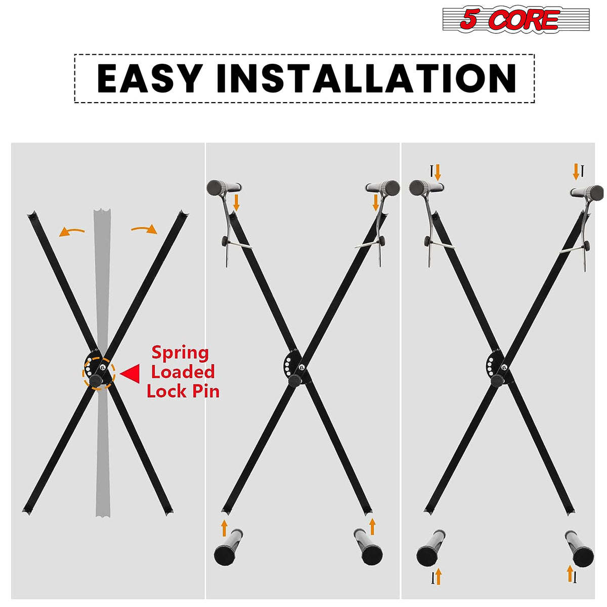 5 Core Keyboard Stand Adjustable Digital Electric Piano Synthesizer Music Stands For 61 76 88 Keys - KS 1X