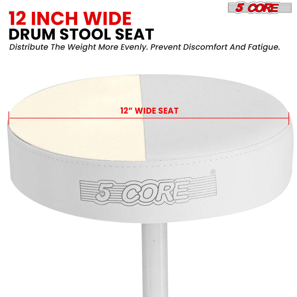 5Core Drum Throne Padded Guitar Stool Height Adjustable Drummer Seat Music Chair for Adults And Kids - DS 01