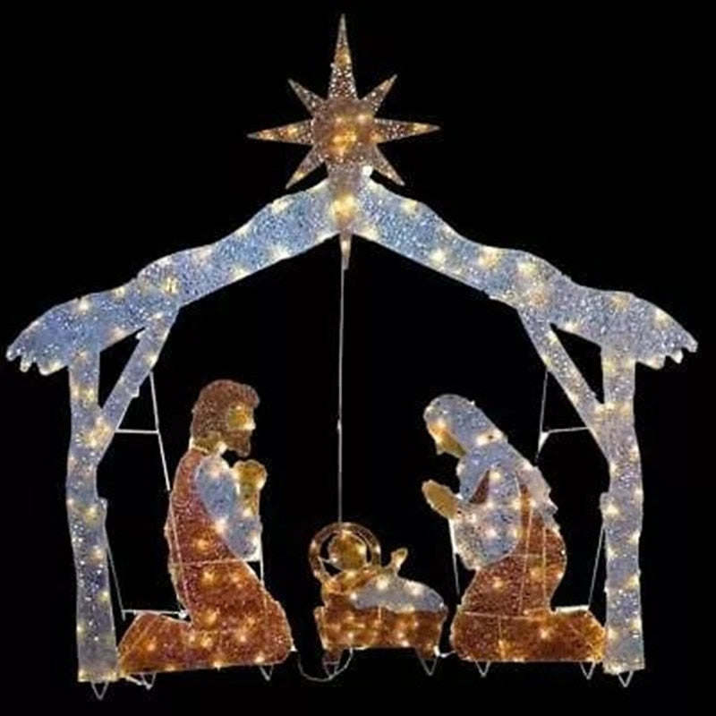 Tinsel Nativity Scene Home Decor Christmas Decoration Wedding
