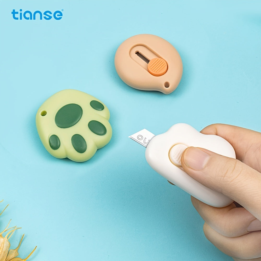 1pc TIANSE Mini Retractable Cloud Shaped Utility Knife Art Knife With Alloy Steel Splicing Knife Portable Letter Opener For Cutting Paper Cardboard Office School Stationery Tools