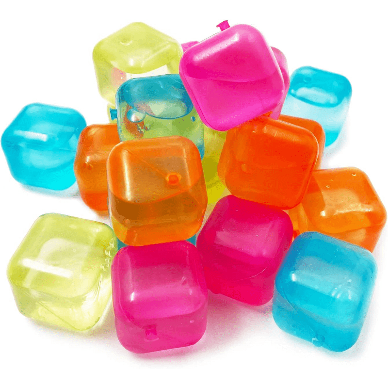 24pcs Reusable Ice Cube; Plastic Ice Cubes; Quick-Freeze Easy-to-Clean Refreezable Fake Ice Cubes For Making Cold Appealing Drinks; Lunch Bags; Coolers