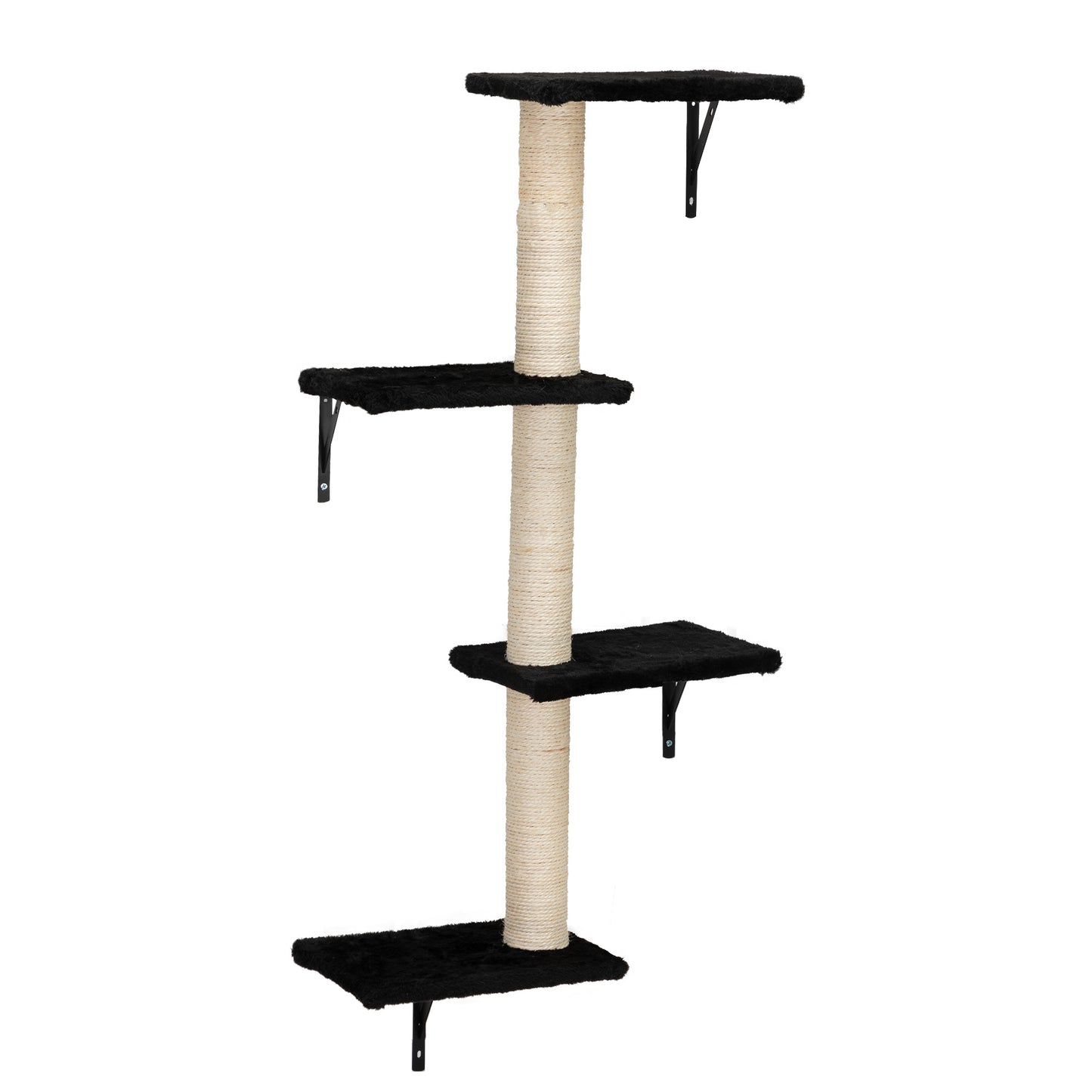 5 Pcs Wall Mounted Cat Climber Set; Floating Cat Shelves and Perches; Cat Activity Tree with Scratching Posts; Modern Cat Furniture