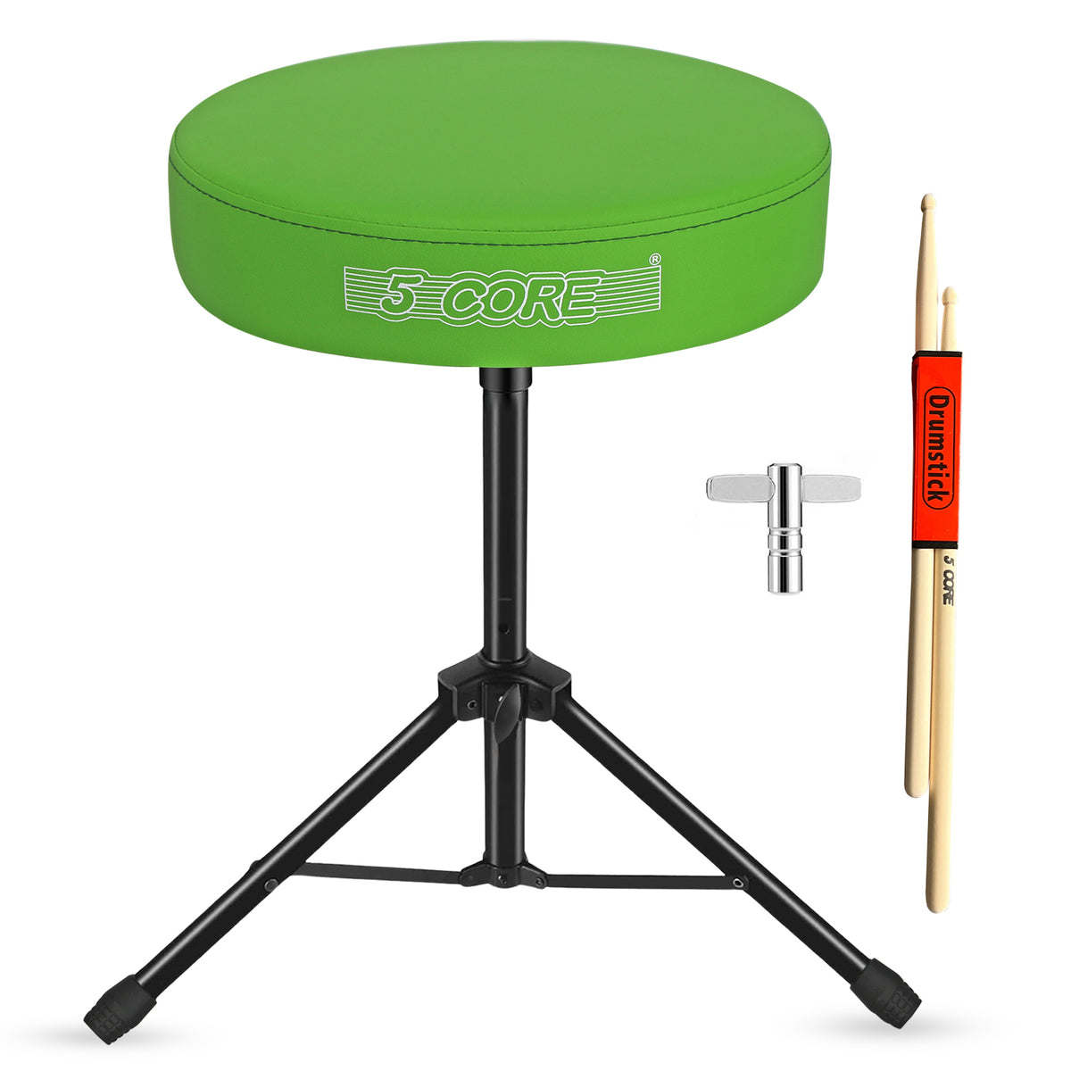 5Core Drum Throne Padded Guitar Stool Height Adjustable Drummer Seat Music Chair for Adults And Kids - DS 01