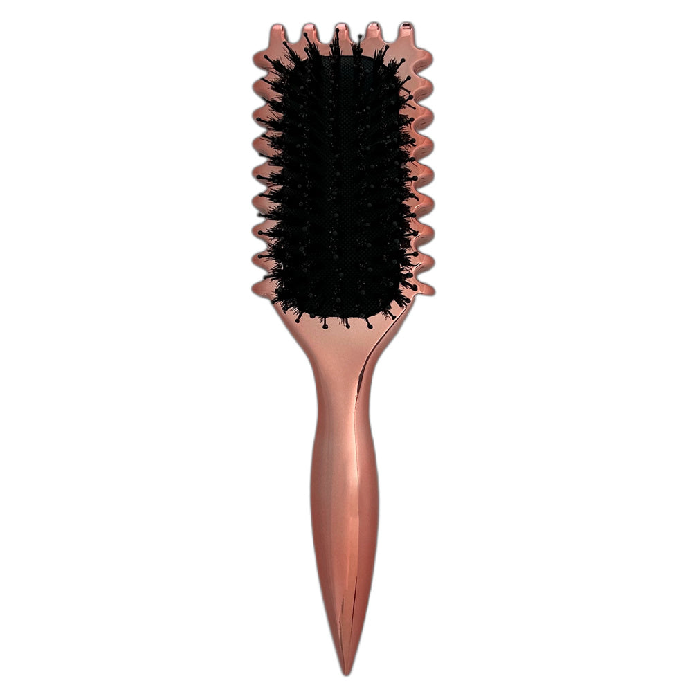 Gold Plated Curling Brush, Curl Defining Brush, Curl Brush For Curly Hair, For Combing And Shaping Men's And Women's Curls To Reduce Pulling And Curl Separation