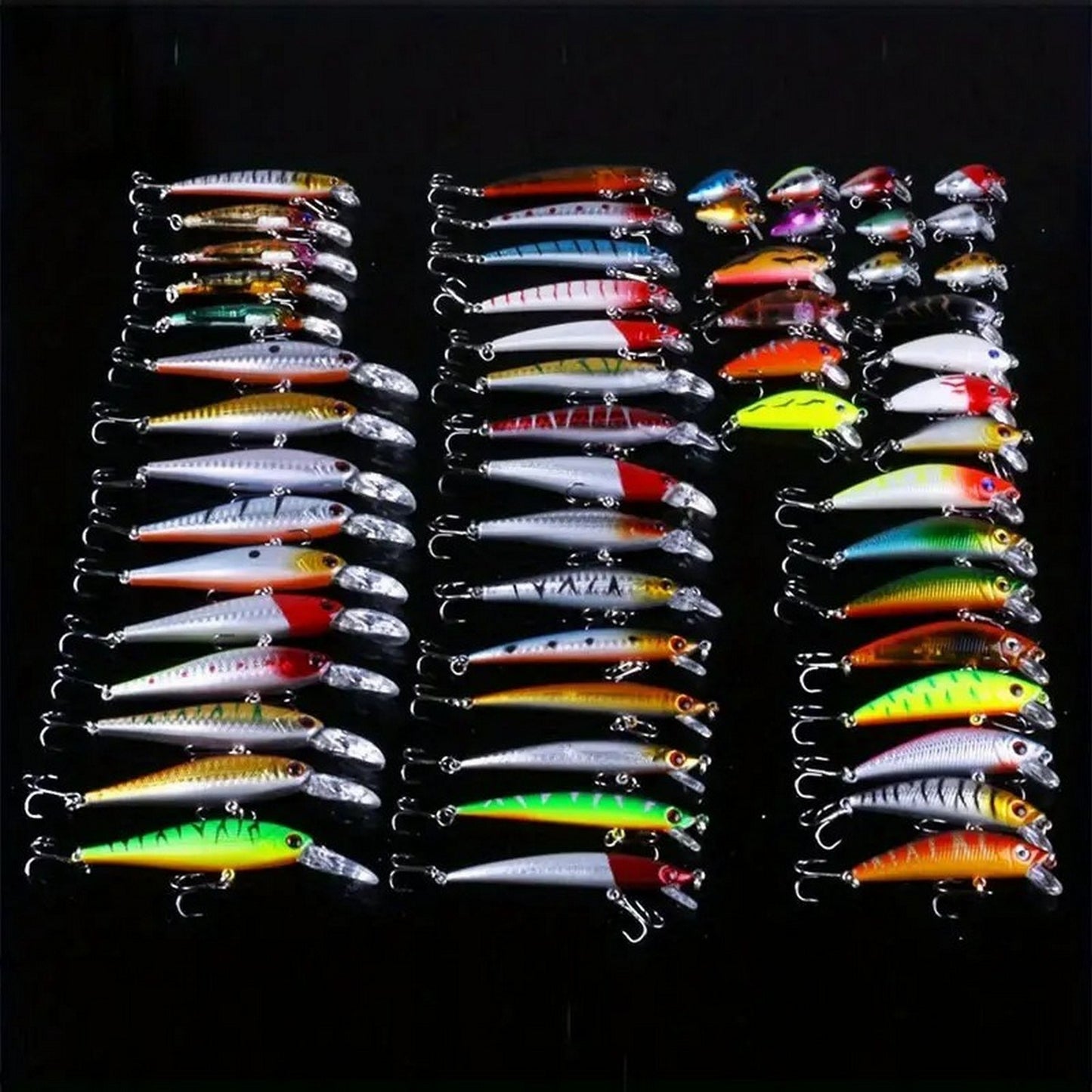 56pcs Premium Minnow Fishing Lures Kit - Hard Bait Plastic Tackle Crank Baits for Freshwater and Saltwater Fishing - Lifelike Design for Increased Catch Rates Ban on Amazon sales