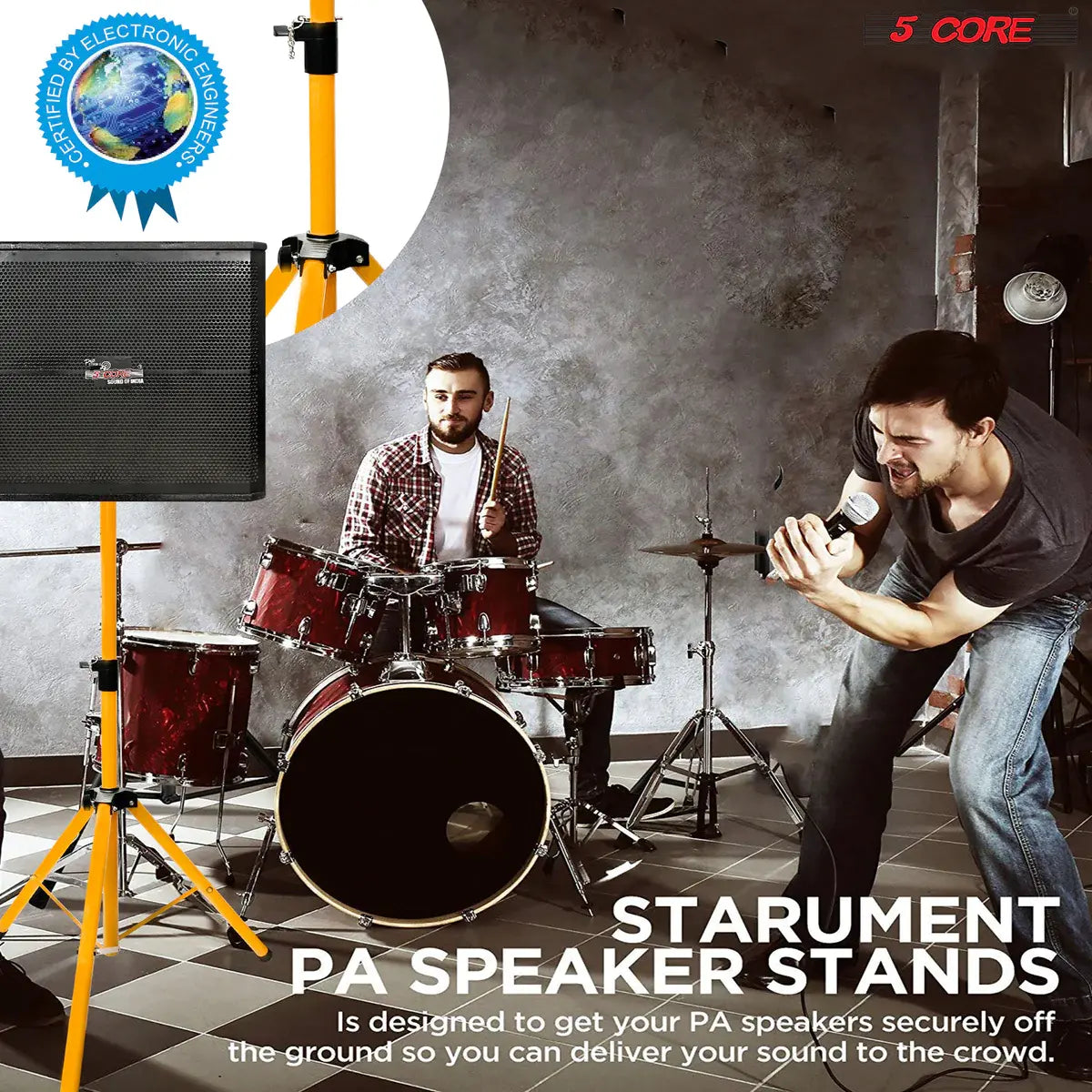 5 Core Speaker Stand Tripod Floor Tall Adjustable Up to 72 Inch DJ Studio Monitor Stands Pole Mount -- SS ECO 1PK WoB