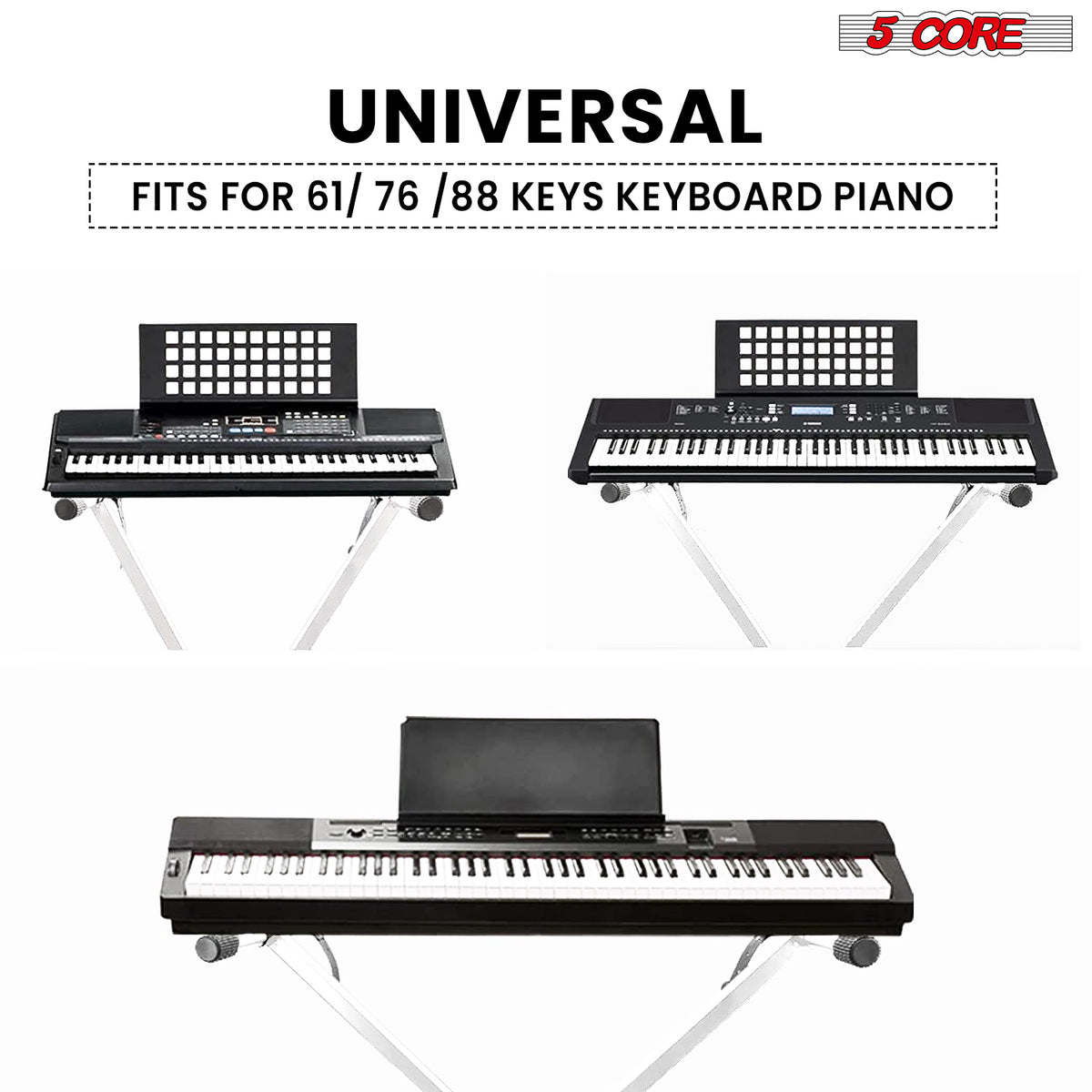 5 Core Keyboard Stand Adjustable Digital Electric Piano Synthesizer Music Stands For 61 76 88 Keys - KS 1X