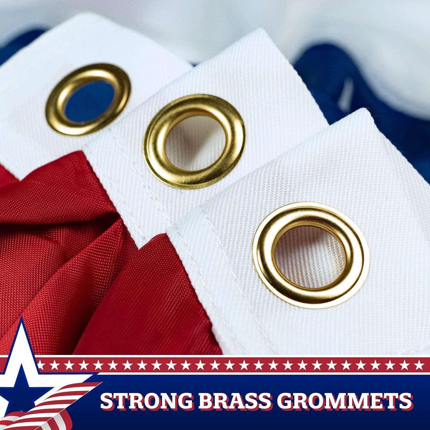 1 Pack USA Pleated Fan Flag 1.5x3 Feet American USA Bunting Decoration Flags PRINTED 150D Patriotic Stars and Stripes with Canvas Header and Brass Grommets