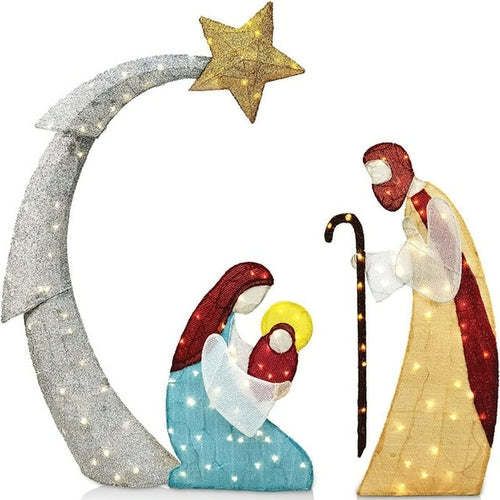 Tinsel Nativity Scene Home Decor Christmas Decoration Wedding