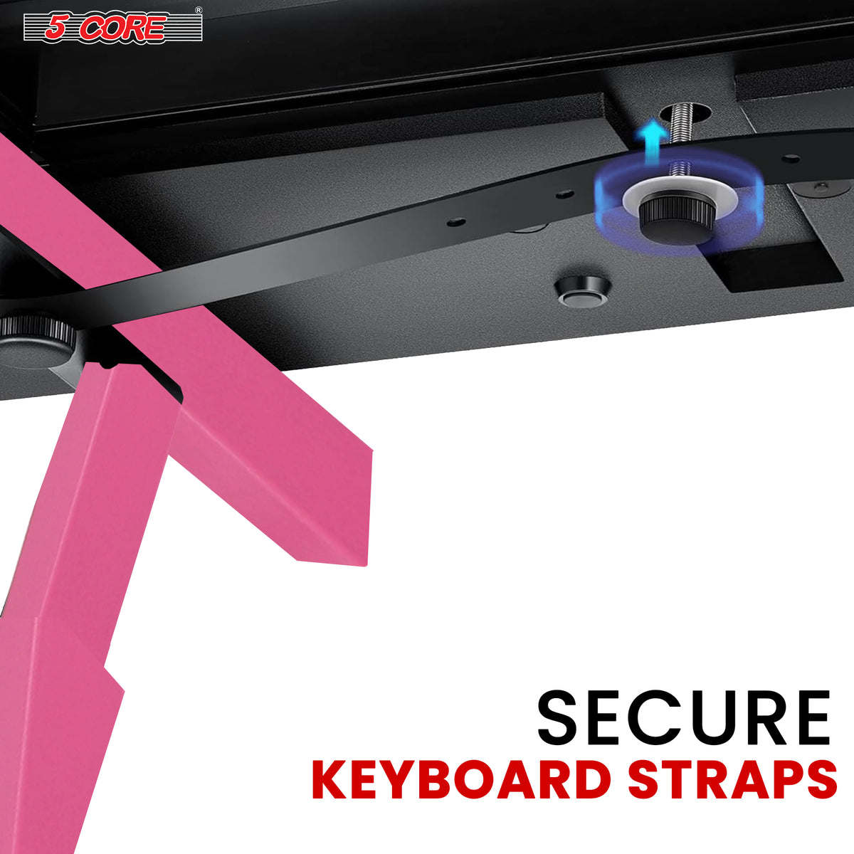 5 Core Keyboard Stand Z Style Height Width Adjustable Portable Heavy Duty Electric Piano Stands - PINK - KS Z1 BPNK HD