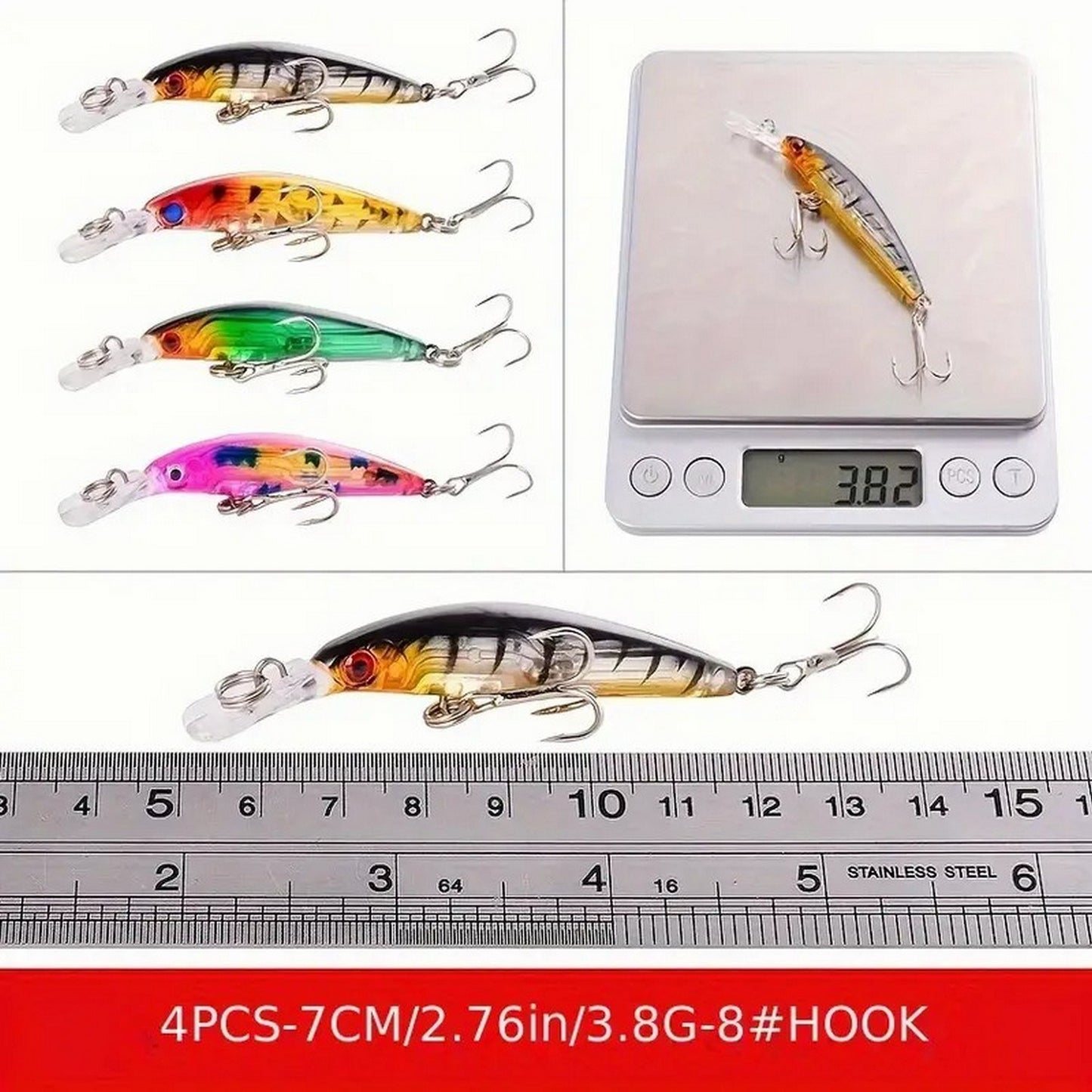 56pcs Premium Minnow Fishing Lures Kit - Hard Bait Plastic Tackle Crank Baits for Freshwater and Saltwater Fishing - Lifelike Design for Increased Catch Rates Ban on Amazon sales