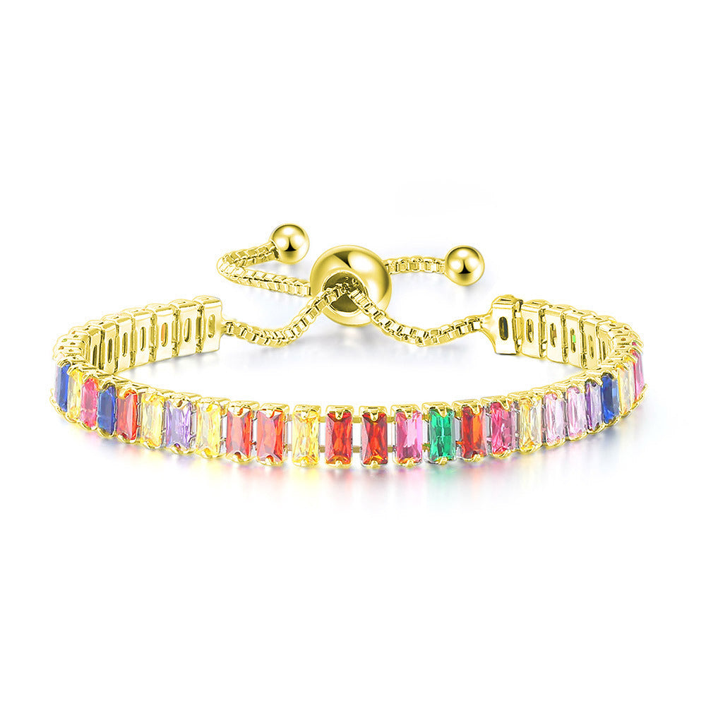 Colored Zircon Bracelet Women's Full Diamond Crystal Jewelry