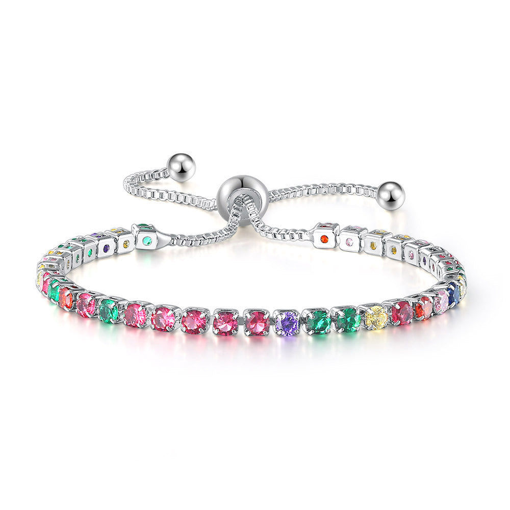 Colored Zircon Bracelet Women's Full Diamond Crystal Jewelry