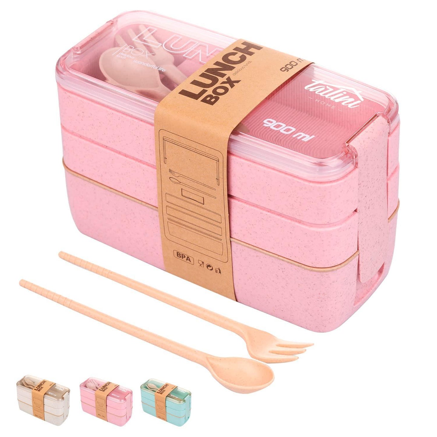 Pink Bento Box Lunch Containers Portable Microwave Japanese Bento Box Meal Prep Containers For Healthy Food For Adults Women Microwaveable Bowl Plastic Container