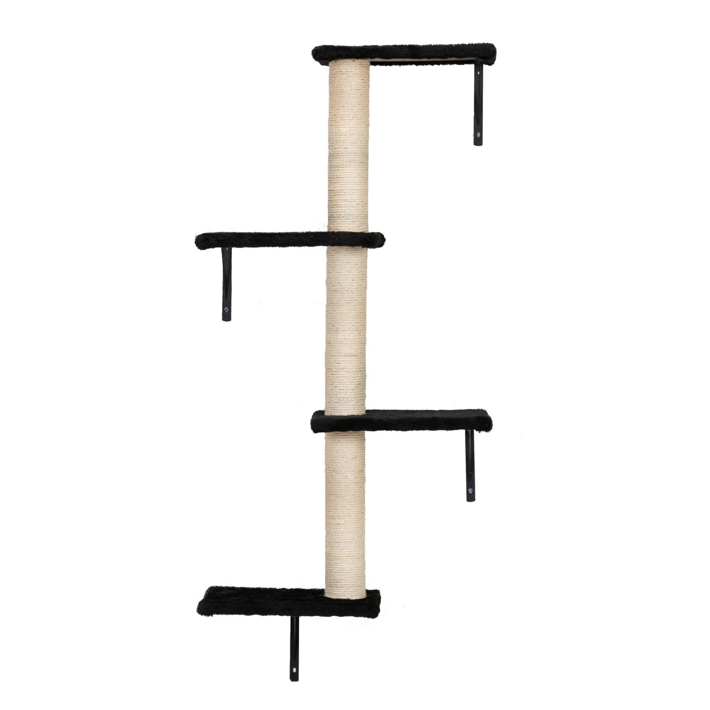 5 Pcs Wall Mounted Cat Climber Set; Floating Cat Shelves and Perches; Cat Activity Tree with Scratching Posts; Modern Cat Furniture