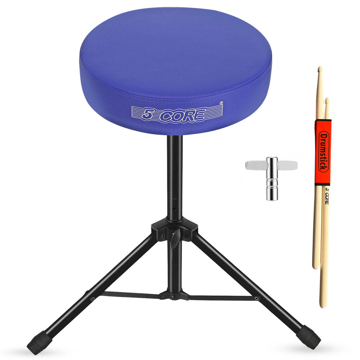 5Core Drum Throne Padded Guitar Stool Height Adjustable Drummer Seat Music Chair for Adults And Kids - DS 01