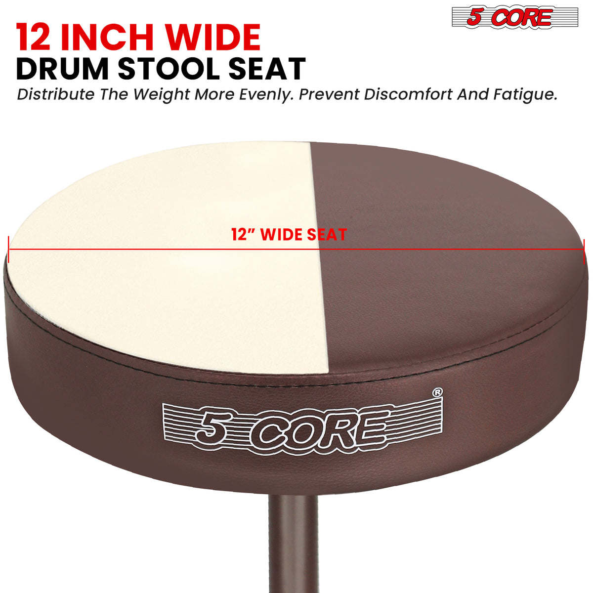 5Core Drum Throne Padded Guitar Stool Height Adjustable Drummer Seat Music Chair for Adults And Kids - DS 01