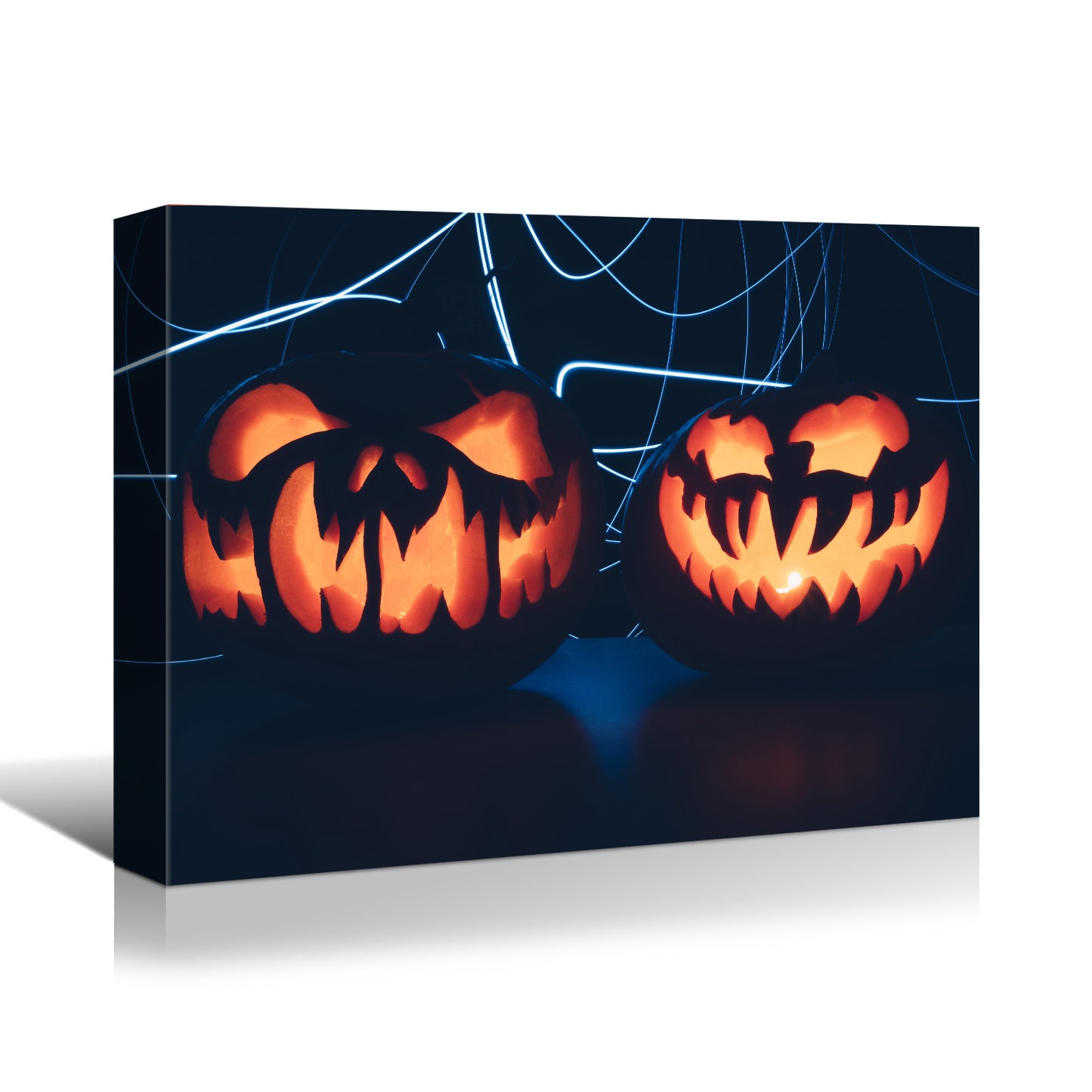 Drop-Shipping Framed Canvas Wall Art Decor Painting For Halloween,Scary Pumpkin Painting For Halloween Gift, Decoration For Halloween Office Living Room, Bedroom Decor-Ready To Hang
