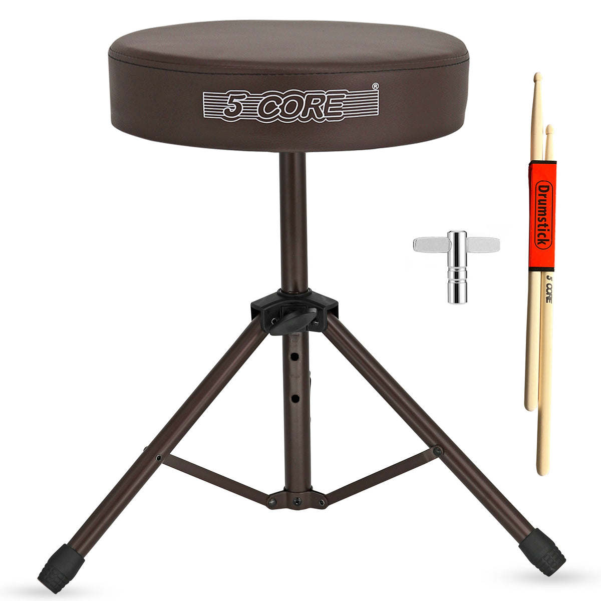 5Core Drum Throne Padded Guitar Stool Height Adjustable Drummer Seat Music Chair for Adults And Kids - DS 01