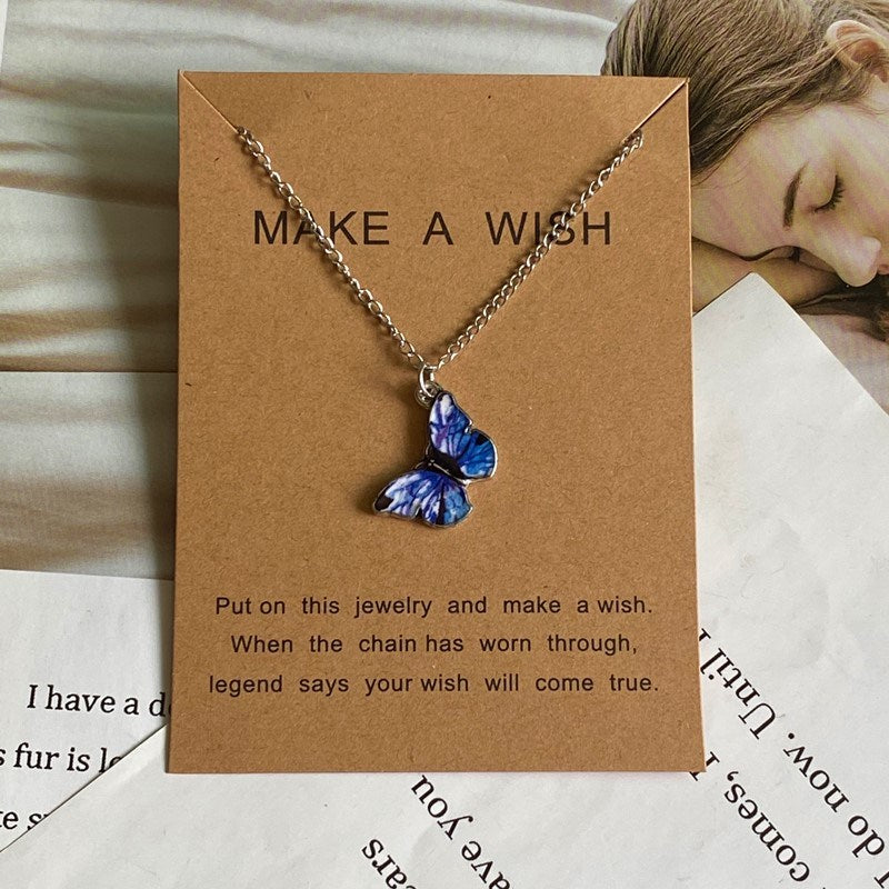 Fashion Women Necklace Korea Style New Butterfly Pendant Necklace Gift For Girl Cute Lovely Neck Jewelry Wholesale Dropshipping